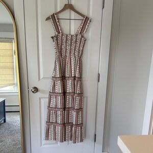 Hill House White and Red Maxi Dress